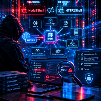 Cybersecurity-Gefahr - anfälliger Brotli-Code könnte auch in anderen Laufzeiten, Paketen, Proxys, Service-Mesh-Komponenten und Container-Images vorkommen. 